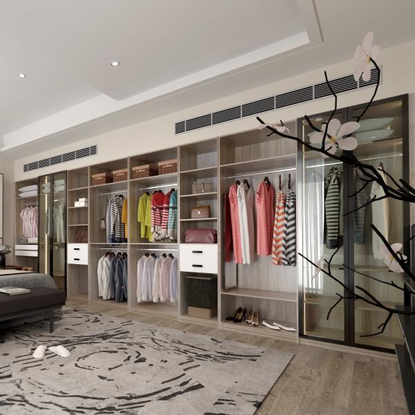 3 Застегнутые шкафы для спальни 7 футовый шкаф Сдвижные двери на заказ