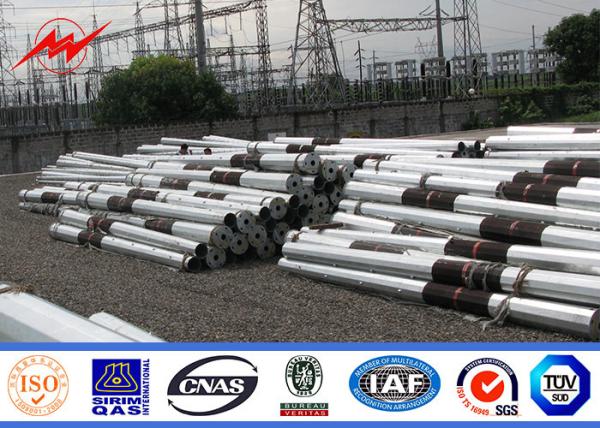 Two Section 3.8mm Metal Power Pole Traditional Column With FRP And Bitumen