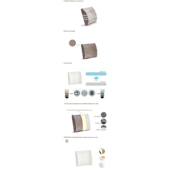 Long Life Span Memory Foam Lower Back Support Pillow for Chair Comfortable Design