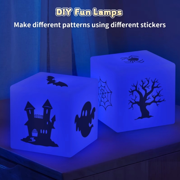 Kids LED Night Light - Rechargeable Table Lamp - Portable Outdoor Ambiance Light - Safe Plastic for Children's Bedroom & Camping