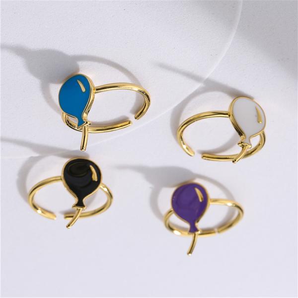 Масло воздушного шара капая звенит регулируемый ODM кольца эмали золота 14k