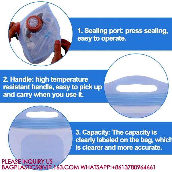 Microwave Steam Bags Bottles Reusable Silicone Microwave Steam Bags For Baby Bottles