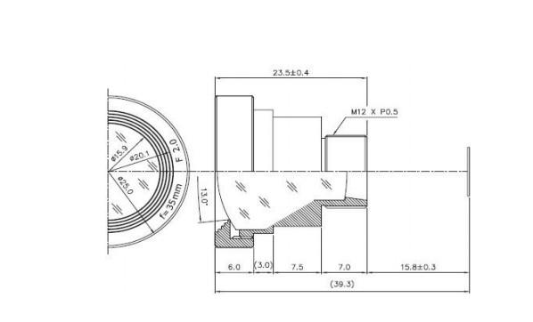 1/2 35mm, long focal length Megapixel  S mount low distortion less  less than 1%  CCL1235MP