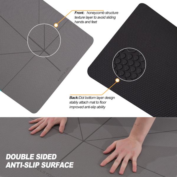 Non Slip Eco Friendly TPE Extra Wide 26 Inch Yoga Mat With A Carrying Strap,6mm  ＆ Gray