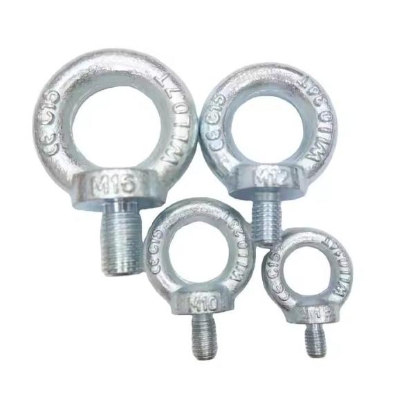 Zinc acabado DIN 580 estándar M16 tamaño métrico perno del ojo acero al carbono para el levantamiento de objetos pesados