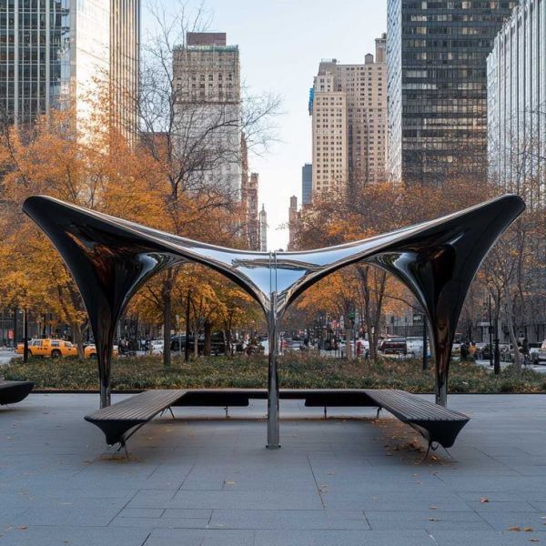 Custom Stainless Steel Artistic Canopy for Urban Architecture & City Square Decoration