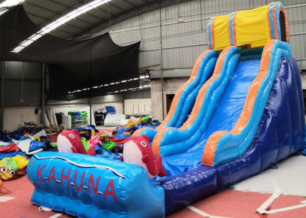 0.55mm PVC Inflatable Backyard Water Slide Neat Stitching Thread