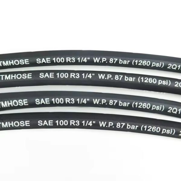 Small Bending Radius Oil Resistant SAE J517 100 R3 Hydraulic Hose Lightweight And Flexible Textile Braided Rub