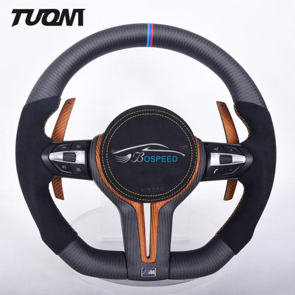 Bmw M Series Black Alcantara Carbon Fiber Steering Wheel Matte With Paddles