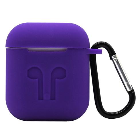 Protective Charging Case Cover For Air Pods Portable Soft Silicone Skin cover case with Carabiner Keychain for Apple Air