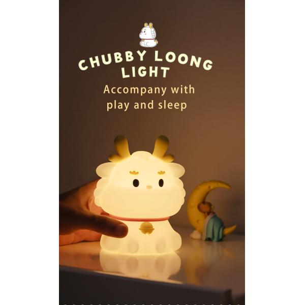 Smart Voice Dragon Charge With Sleeping Silicone Pat Creative Night Light Gift Colorful Atmosphere Light