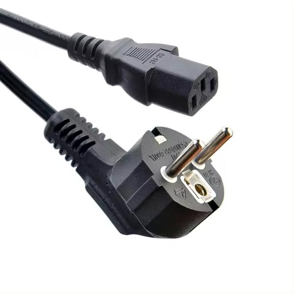 VDE Certified EU Plug Standard Cee7/7 Euro Power Cord 1.5mm With C13 Suitable for Durable Computer