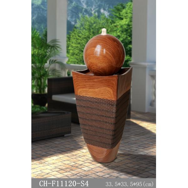 Light Luxury Ellipse Wood Rattan Effect Water Fountain