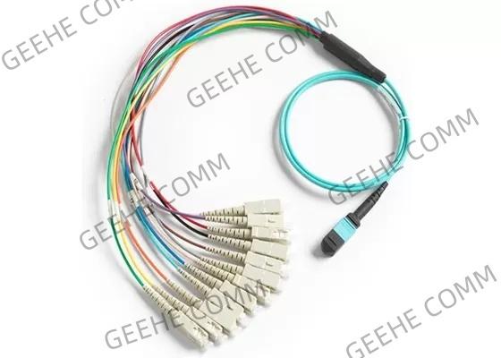 MPO 12 au câble de fibre du mode MPO des fibres 0.9mm Mulit de Sc 12 de X