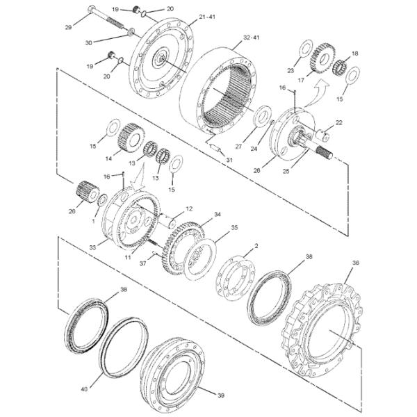 1655792 165-5792 Équipement solaire pour excavatrice 315D Pièces d'entraînement final