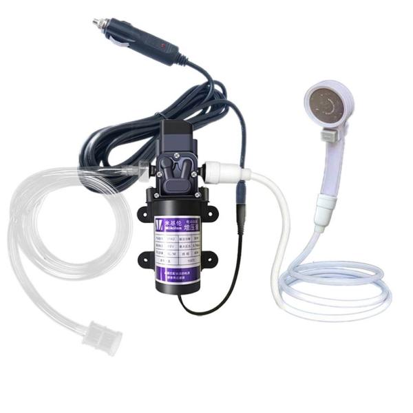 12V Car Electric Siphon Pump Washer handheld Faucet Kit Outdoor Camping Bath Shower Set