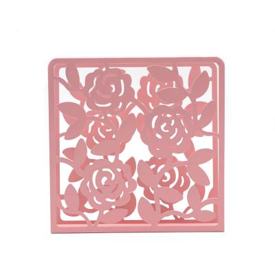 Teste padrão de flor moderno das tampas de caixa do tecido do suporte do guardanapo do metal para a decoração home