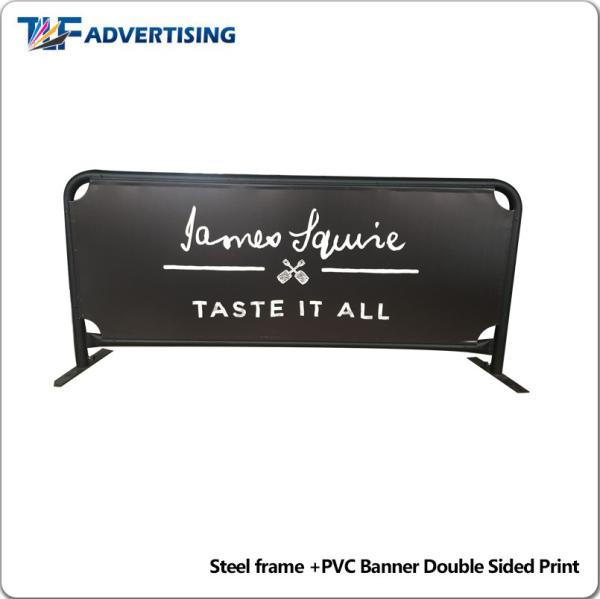 2m Coffee Shop Barriers Digital Printing PVC Square Tube Double Pipe Foot