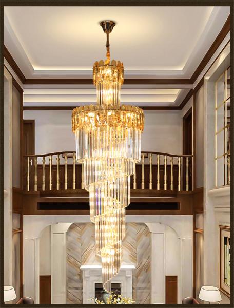 Luxury crystal chandelier for staircase spiral design modern crystal lamp(WH-NC-95)
