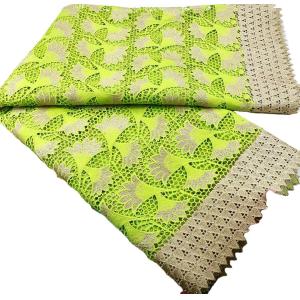 Double color guipure lace wedding african lace fabric soft water soluble lace