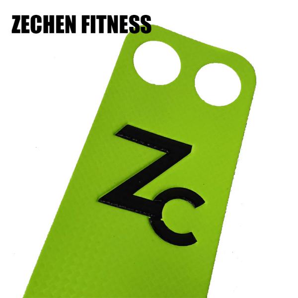 Carbon Fiber Crossfit Hand Grips Plam Green Leather 2 Hole 2mm Pull Up Hand Wraps