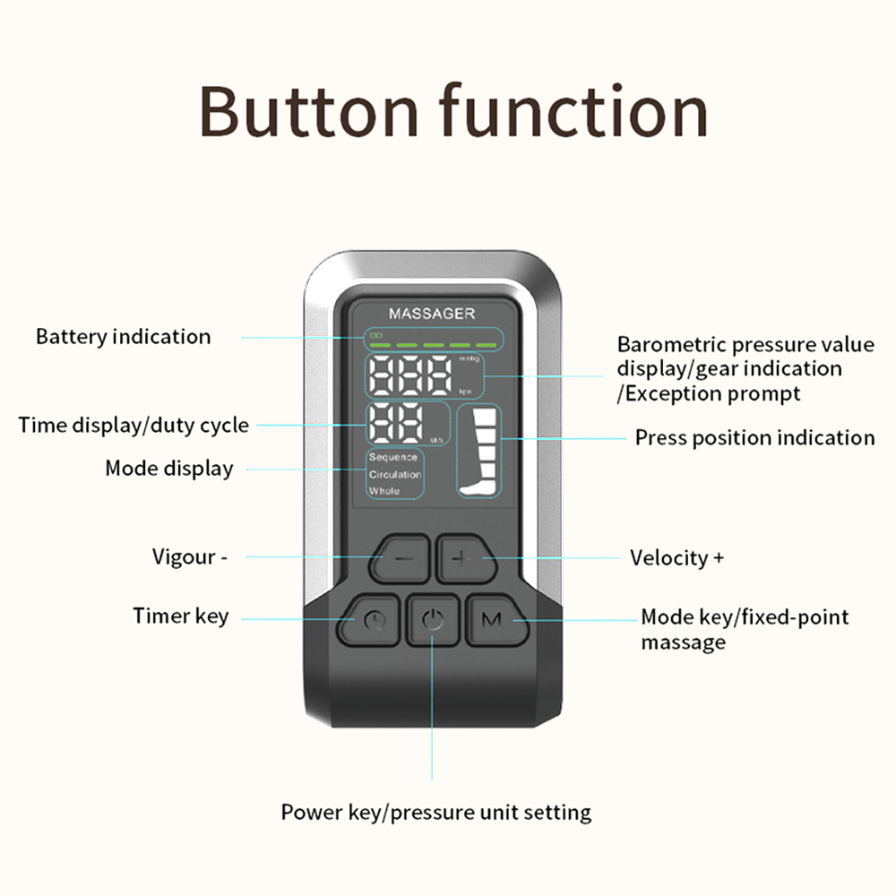 360 Air Pressure Foot and Calf Leg Airbag Massage Machine Shiatsu Heat Vibration Calf Foot Massager Machine