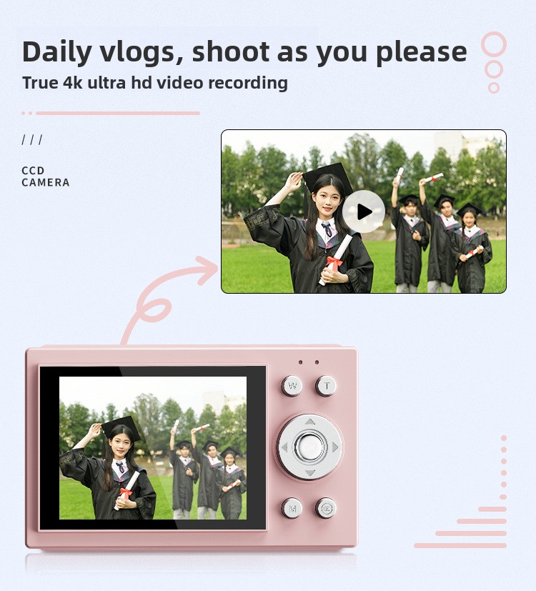 Carefully Selected Cross-border CCD Camera Retro Style for Students, 64.0million pixel 4K High-definition WiFi Digital Camera g