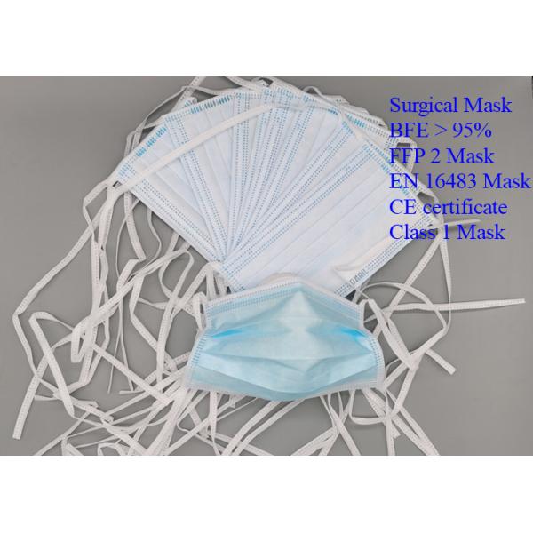 Blue White Medical Mask Anti Coronavirus Meltblown Filtration Middle Layer