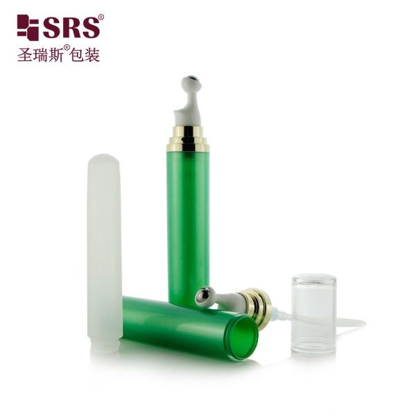 Massage Roller Acrylic Bottle Blue Green Pink Face Eye Cream Bottle With Pump Roller Bottle