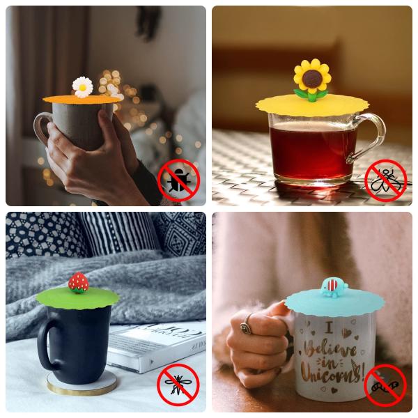 Силиконовая крышка кружки, красочная антипылевая крышка силиконовой кружки Милые многоразовые силиконовые крышки для чашек кружка пиво стекло в помещении