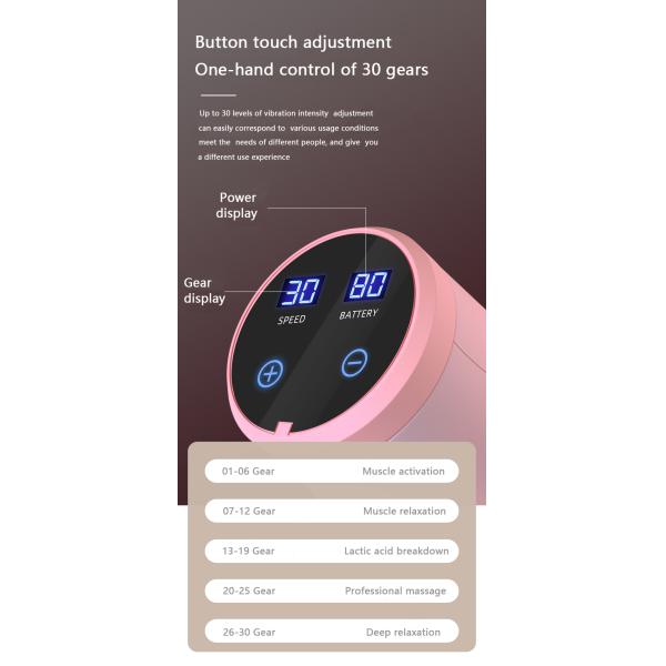 Перезаряжаемый беспроводной пистолет для глубокого массажа тканей 1200–2800 об/мин