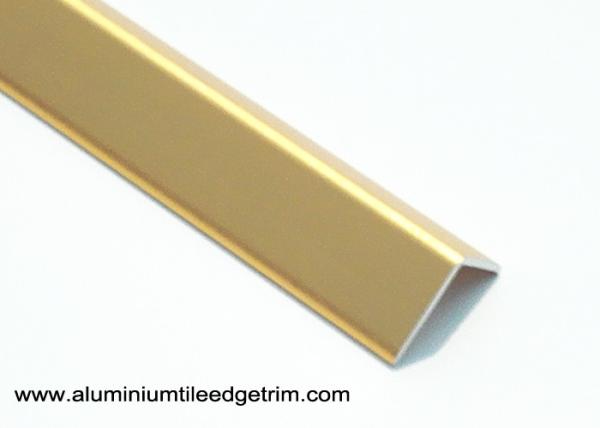 Bright Golden 2cm Aluminum Corner Guards With Sand Blasting Effect 2.7m Length
