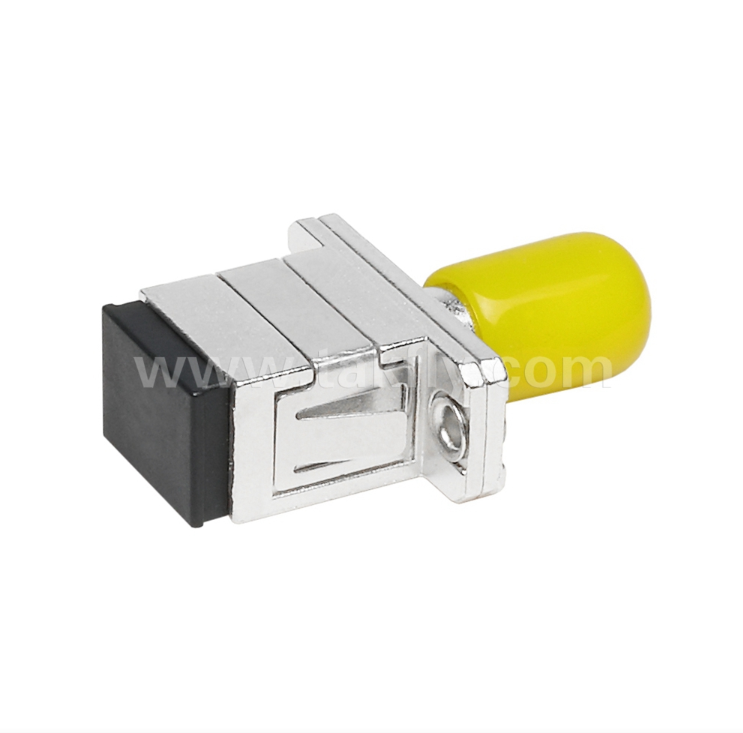 ST-SC Hybrid Adapter – Simplex, Metal Housing, Female-Female, for ST to SC Connector Interconnection