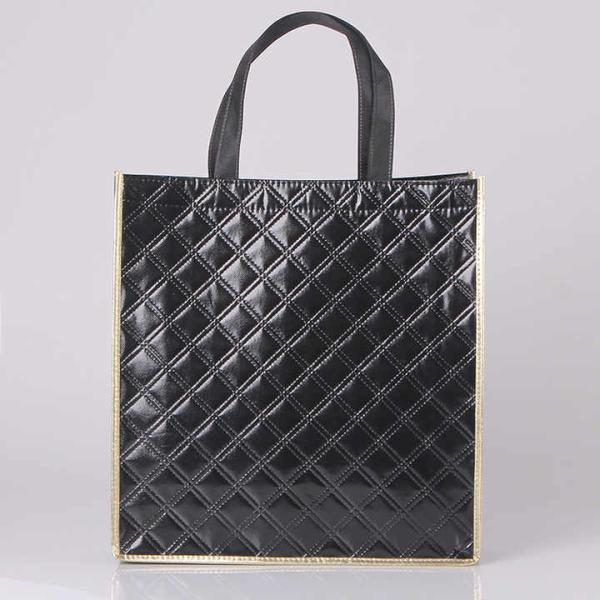 Wholesale Custom Logo Printed Stripe Eco-Friendly Non-Woven Laser Highlight Shopping Grocery Tote Bag
