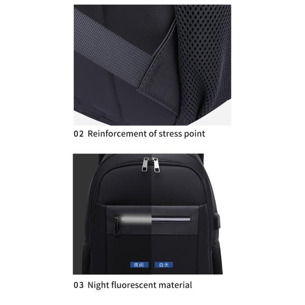 Vente directe d'usine logo personnalisé durable avec USB Sac scolaire Voyage Sac à dos d'entreprise