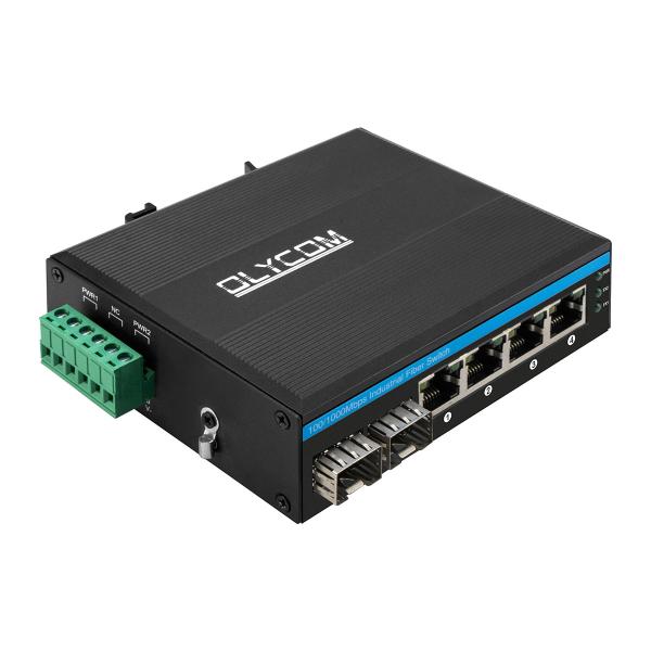 Categoria industrial da montagem do trilho do ruído do interruptor dos ethernet do porto de Mini Size 6 para exterior