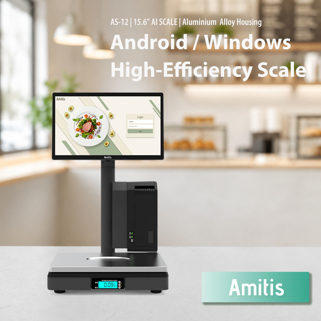 15.6" Touchscreen Aluminum Chassis AS-12 Bakery Scale & 58mm Label Printer