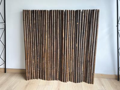 Carbonized Black Natural Bamboo Pole Fence Panels Roll for Outdoor Decoration Garden Agriculture