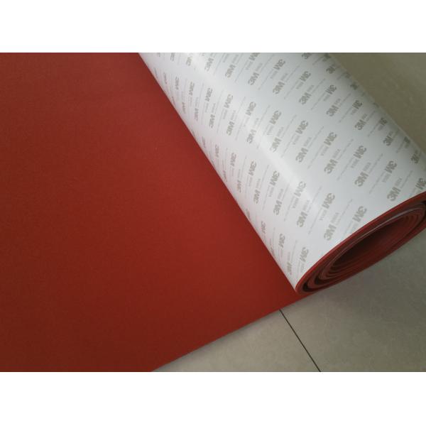 Industrial Grade 100% Virgin Silicone Foam Rubber Sheet with Backing Adhesive 3M Red