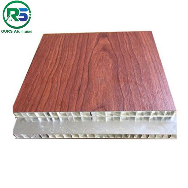 Panneau en aluminium de 10 mm en nid d'abeille en bois de grain de bois de remplissage acoustique