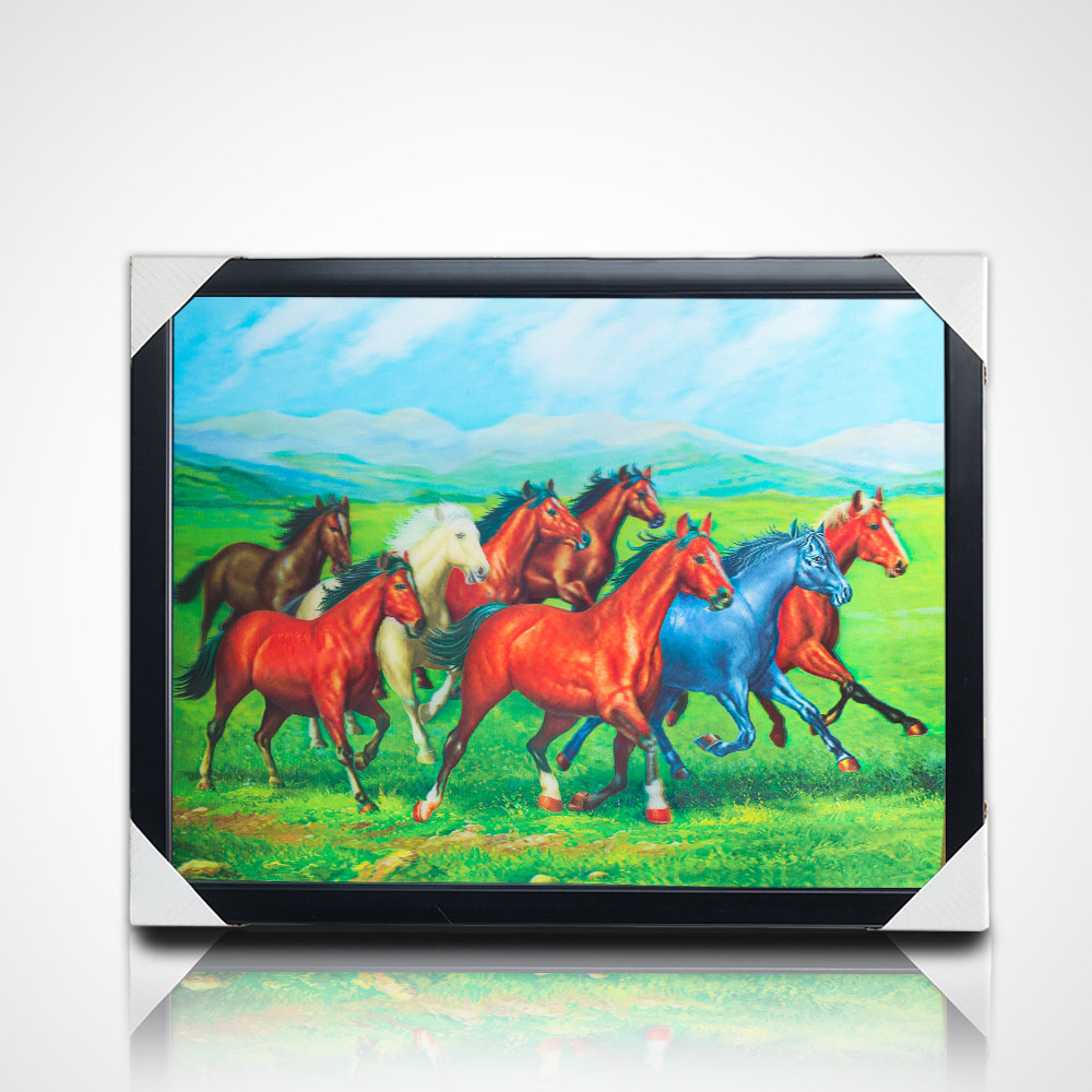 3D линзообразная живопись PET 40*30 см 5D 3D линзообразная картина лошади с черным каркасом