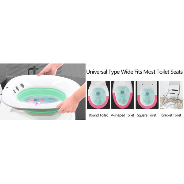 Foldable Squat Free Sitz Bath, Discreet Over The Seat Sitz Bath to Treat Postpartum Wounds, Hemorrhoids, Perineal Care