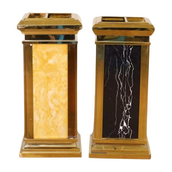 Royal Ground Ash Barrel Hotel Mall Elevator Steel Garbage Bin Business Building Entrance Refuse Can