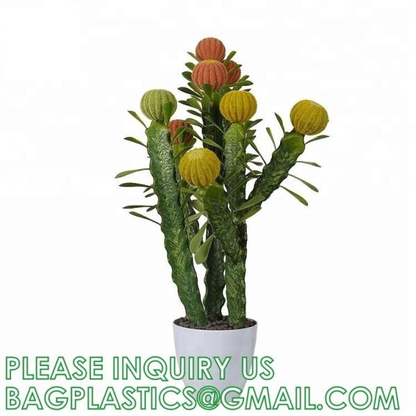 Artificial Succulent Plants - Realistic Artificial Flowering Cactus, Fake Succulent Plant Decor for Home Office