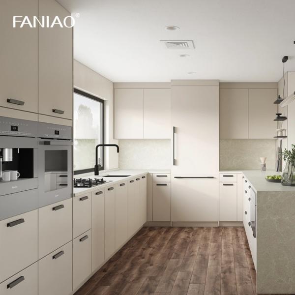 China Fabricante Armazém de cozinha de madeira moderna desenha armários de cozinha de melamina personalizados