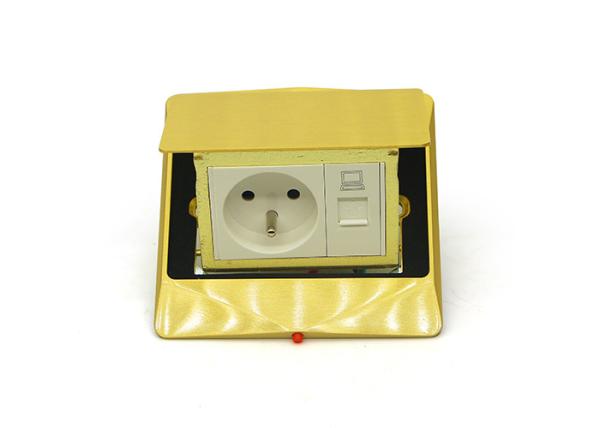 Brass Top IP Rated Floor Socket Pop -  Up Design With CE / ISO Certification