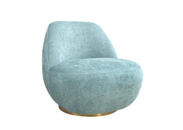 Foam Padded Modern Upholstered Swivel Chair Colour Turquoise Swivel Chair Metal Base
