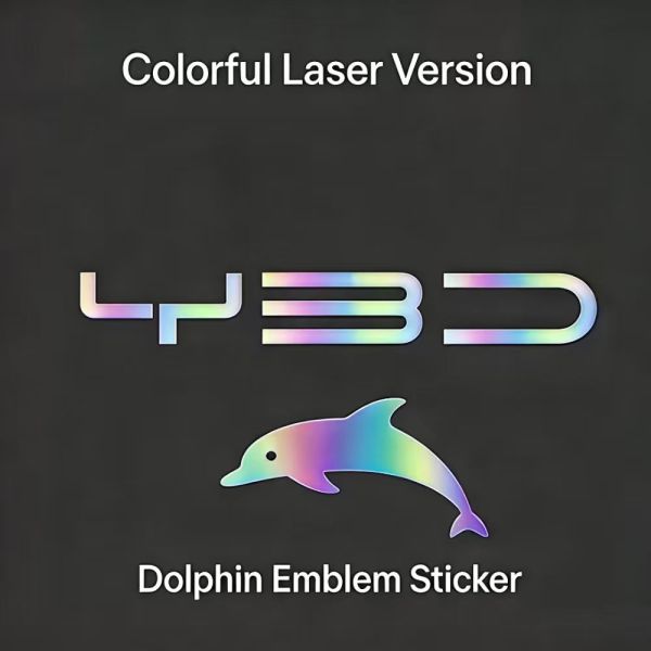 Reflective Laser Car Sticker for BYD Dolphin Emblem Decal Personalized High Quality PVC Waterproof Color Change DIY Tuning
