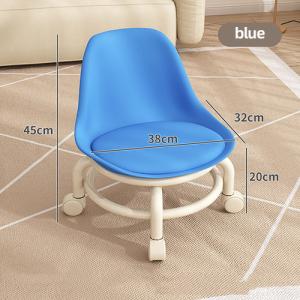 Kids' Rotating Low Stool With Back  Detachable Design Rolling Low Stool