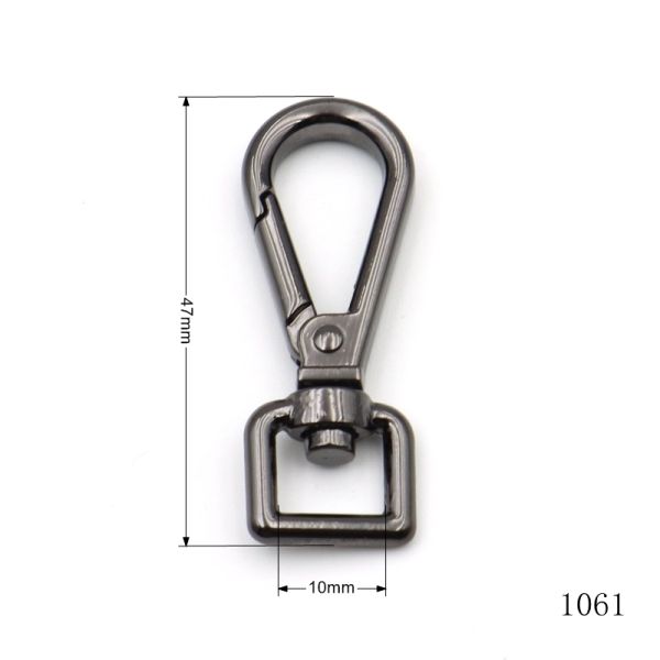 10mm Gun Metal Nickel Swivel Snap Hook Swivel Bag Snap Hook For Handbag Hardware Accessories